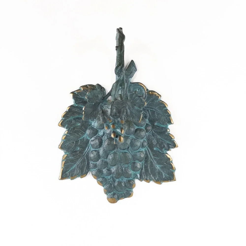 Metal Grapes Wall Hook Made In Greece Patina Rustic Old World Artisan Classical